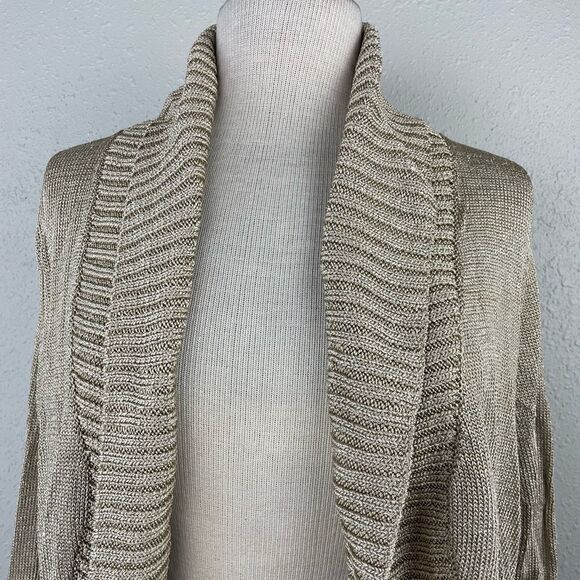 NWT Kenneth Cole Womens Gold Cardigan Sweater Size L - Picture 2 of 8
